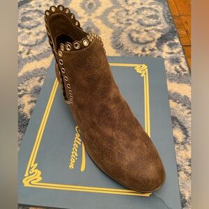 Sbicca Taupe Slip On Ankle Boot